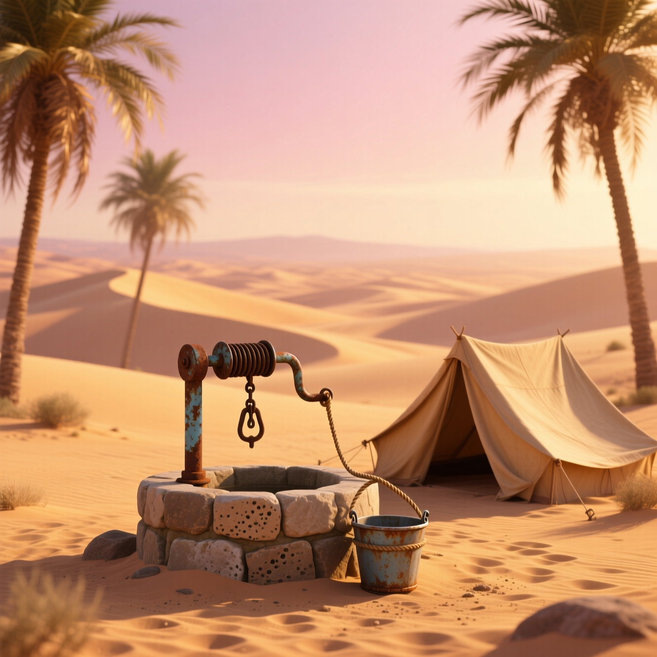 Desert Oasis Scene